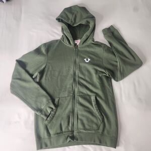 True Religion Olive Green Kids Hoodie Size L